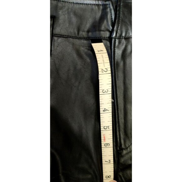 Paige Women's Black Faux Leather Straight-Leg Pants Size 4 - Picture 8 of 10